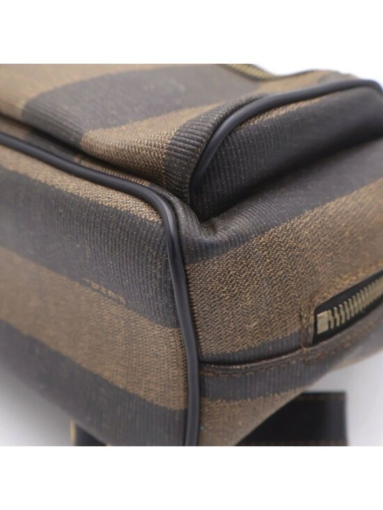 Fendi Pecan Mini Backpack Black Khaki Leather Gold